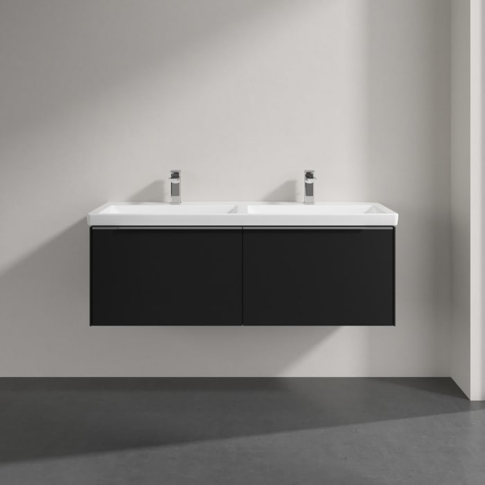 Villeroy & Boch Subway 3.0 Badmöbel-Set 130 cm, 2 Auszüge, Doppelwaschtisch