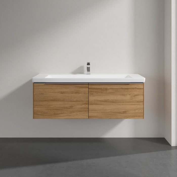 Villeroy & Boch Subway 3.0 Badmöbel-Set 130 cm mit Beleuchtung, 2 Auszüge