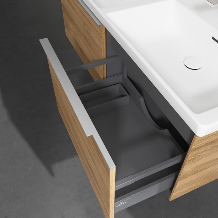 Villeroy & Boch Subway 3.0 Badmöbel-Set 130 cm, 2 Auszüge, Doppelwaschtisch