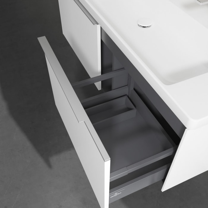 Villeroy & Boch Subway 3.0 Badmöbel-Set 130 cm, 2 Auszüge, WT für 2 Armaturen