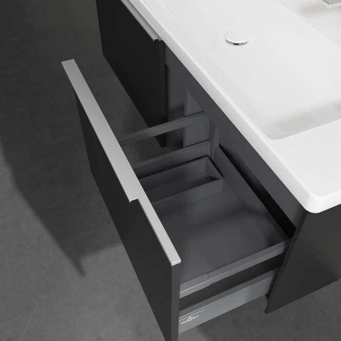 Villeroy & Boch Subway 3.0 Badmöbel-Set 130 cm, 2 Auszüge, WT für 2 Armaturen