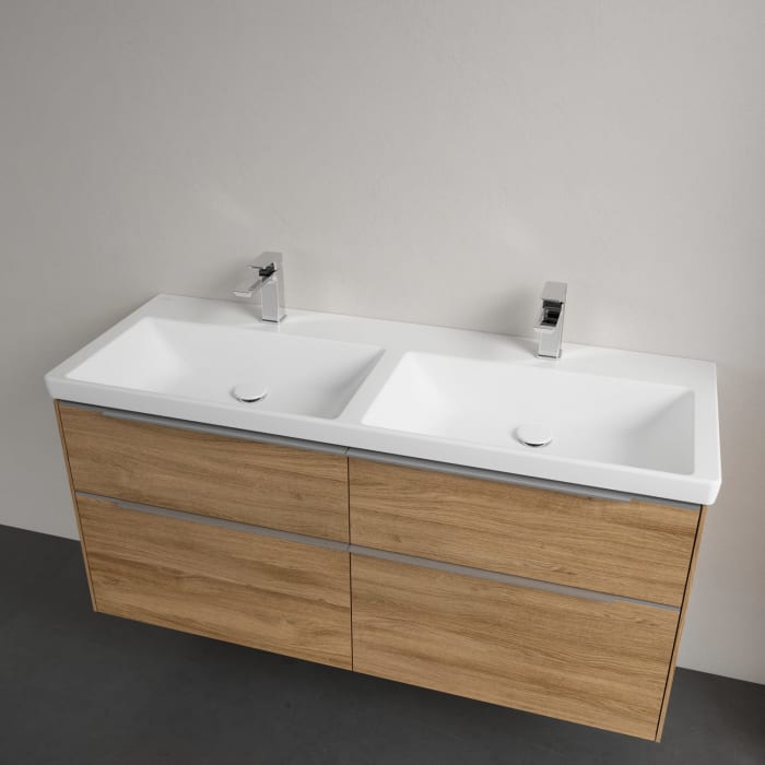 Villeroy & Boch Subway 3.0 Badmöbel-Set 130 cm, 4 Auszüge, Doppelwaschtisch