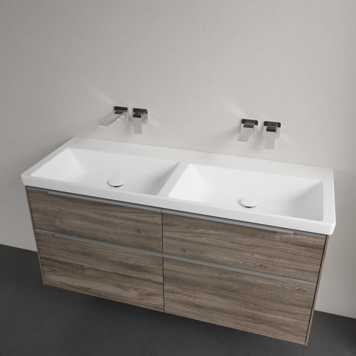 Villeroy & Boch Subway 3.0 Badmöbel-Set 130 cm, 4 Auszüge, Doppelwaschtisch