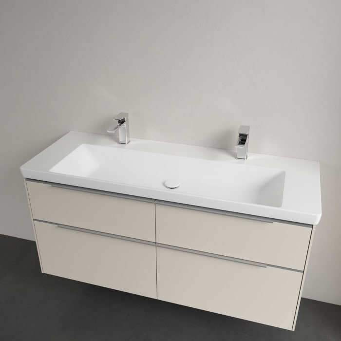 Villeroy & Boch Subway 3.0 Badmöbel-Set 130 cm, 4 Auszüge, WT für 2 Armaturen