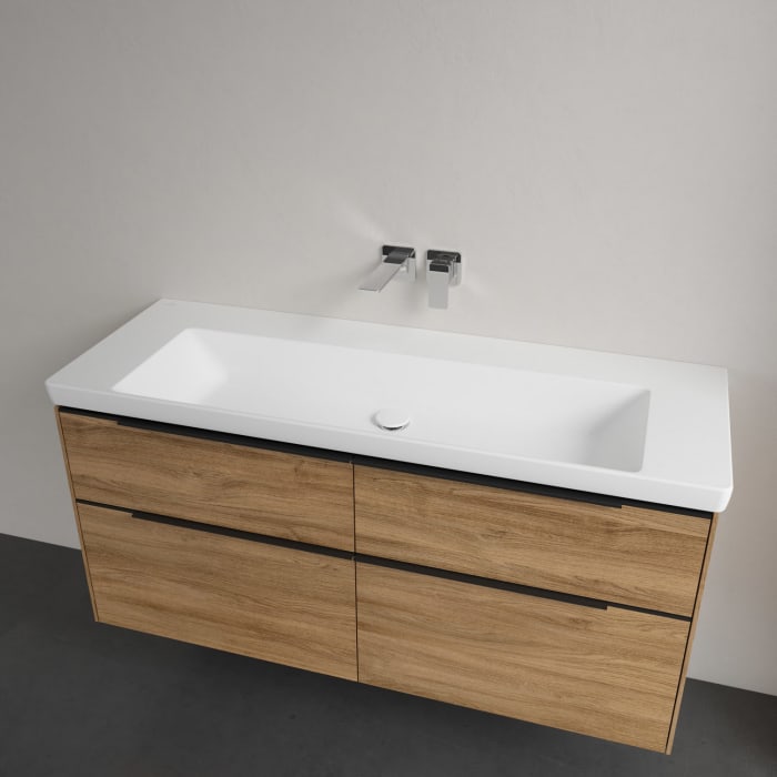 Villeroy & Boch Subway 3.0 Badmöbel-Set 130 cm, Griff volcano black, 4 Auszüge