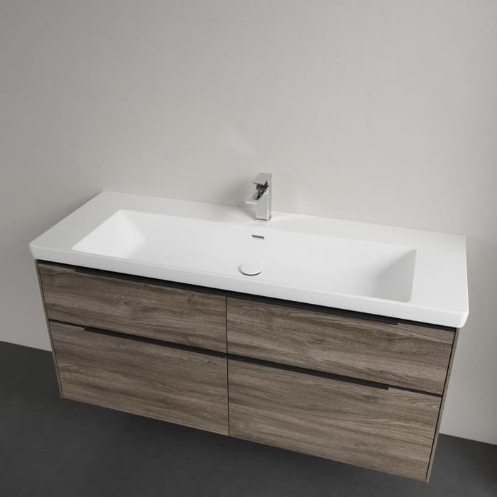 Villeroy & Boch Subway 3.0 Badmöbel-Set 130 cm, Griff volcano black, 4 Auszüge