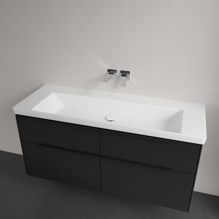 Villeroy & Boch Subway 3.0 Badmöbel-Set 130 cm, Griff volcano black, 4 Auszüge