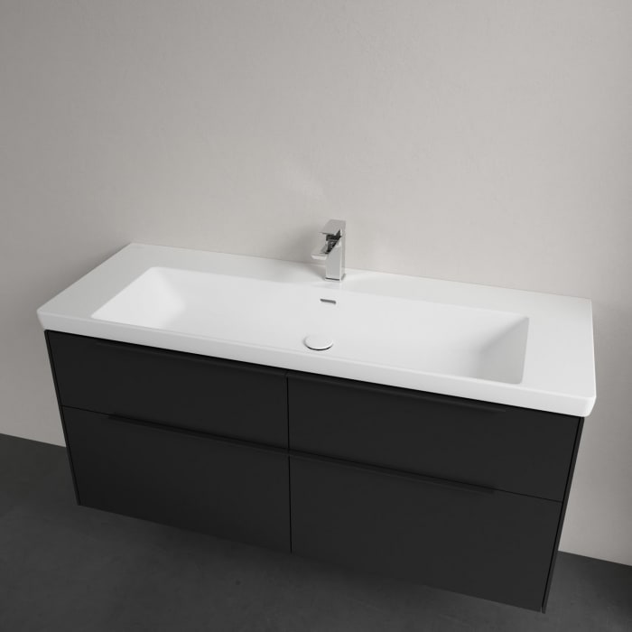 Villeroy & Boch Subway 3.0 Badmöbel-Set 130 cm, Griff volcano black, 4 Auszüge