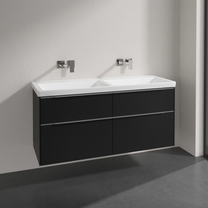 Villeroy & Boch Subway 3.0 Badmöbel-Set 130 cm, 4 Auszüge, Doppelwaschtisch