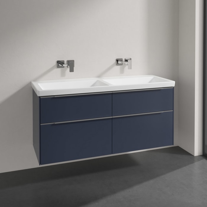 Villeroy & Boch Subway 3.0 Badmöbel-Set 130 cm, 4 Auszüge, Doppelwaschtisch