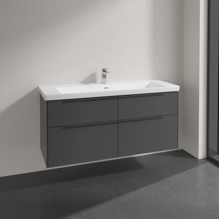 Villeroy & Boch Subway 3.0 Badmöbel-Set 130 cm, Griff in Möbelfarbe, 4 Auszüge