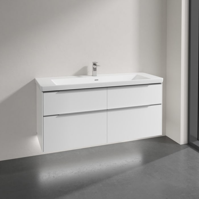 Villeroy & Boch Subway 3.0 Badmöbel-Set 130 cm mit Beleuchtung, 4 Auszüge