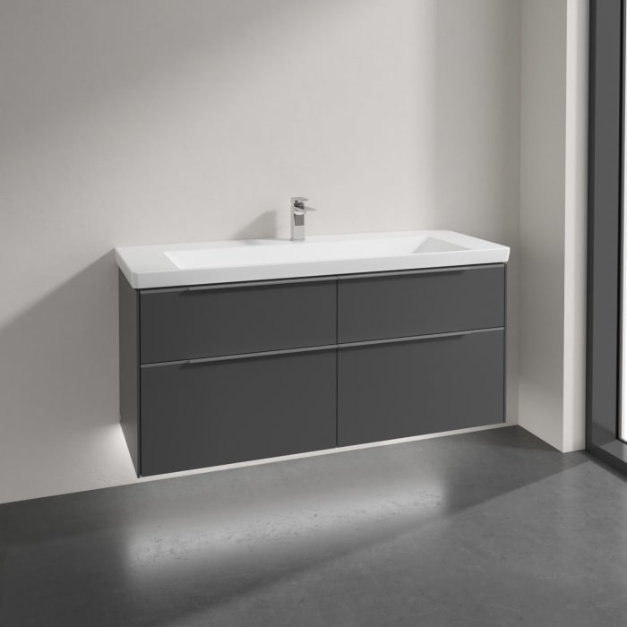 Villeroy & Boch Subway 3.0 Badmöbel-Set 130 cm mit Beleuchtung, 4 Auszüge