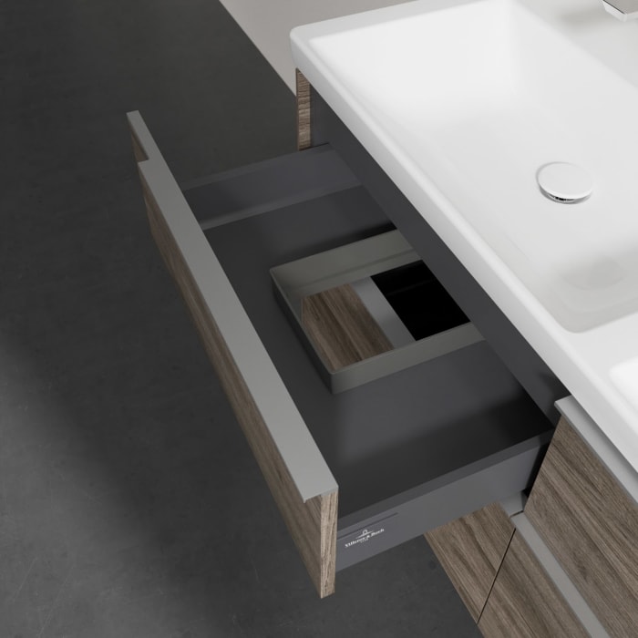 Villeroy & Boch Subway 3.0 Badmöbel-Set 130 cm, 4 Auszüge, Doppelwaschtisch