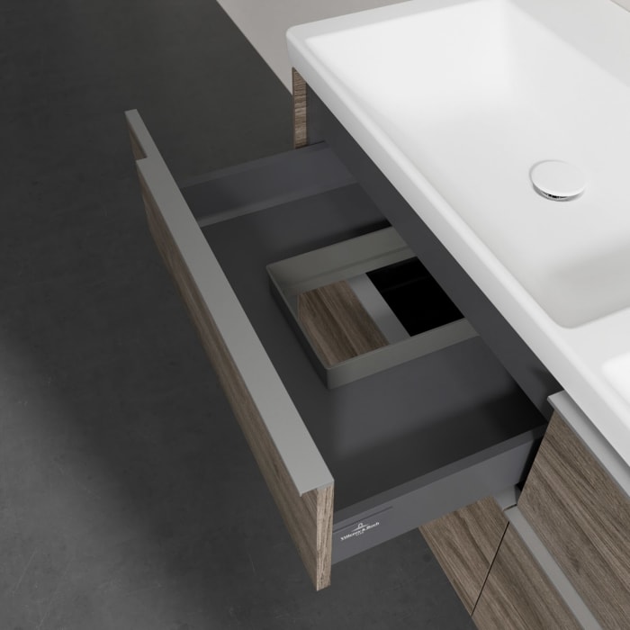 Villeroy & Boch Subway 3.0 Badmöbel-Set 130 cm, 4 Auszüge, Doppelwaschtisch