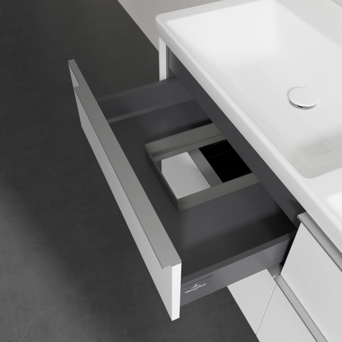 Villeroy & Boch Subway 3.0 Badmöbel-Set 130 cm, 4 Auszüge, Doppelwaschtisch