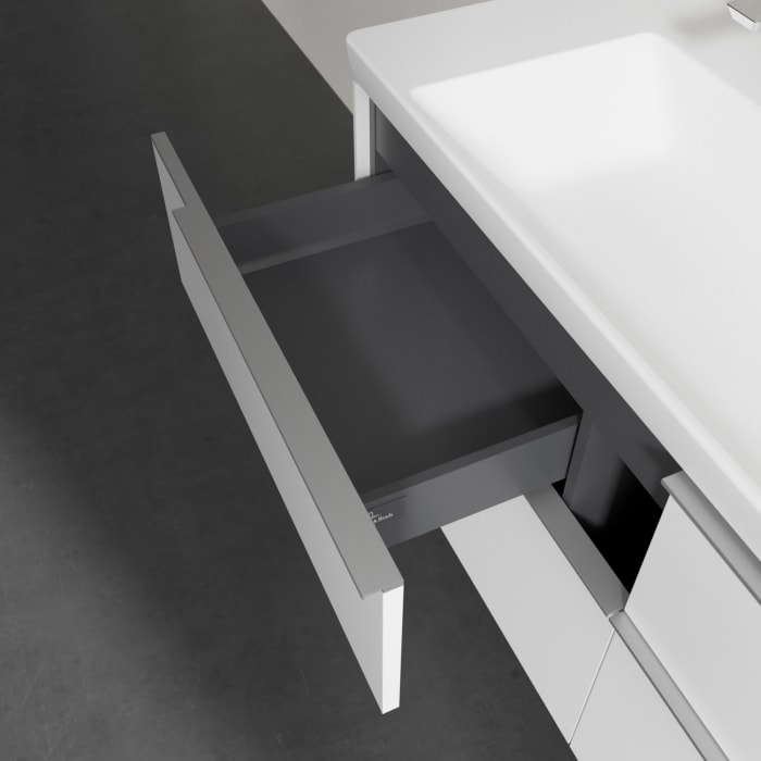 Villeroy & Boch Subway 3.0 Badmöbel-Set 130 cm, 4 Auszüge, WT für 2 Armaturen