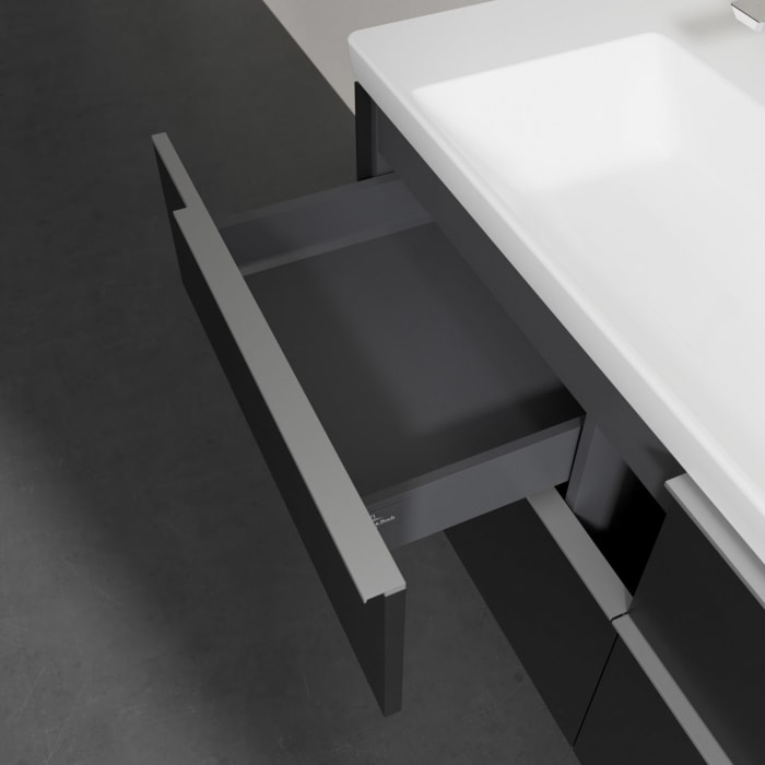 Villeroy & Boch Subway 3.0 Badmöbel-Set 130 cm, 4 Auszüge, WT für 2 Armaturen