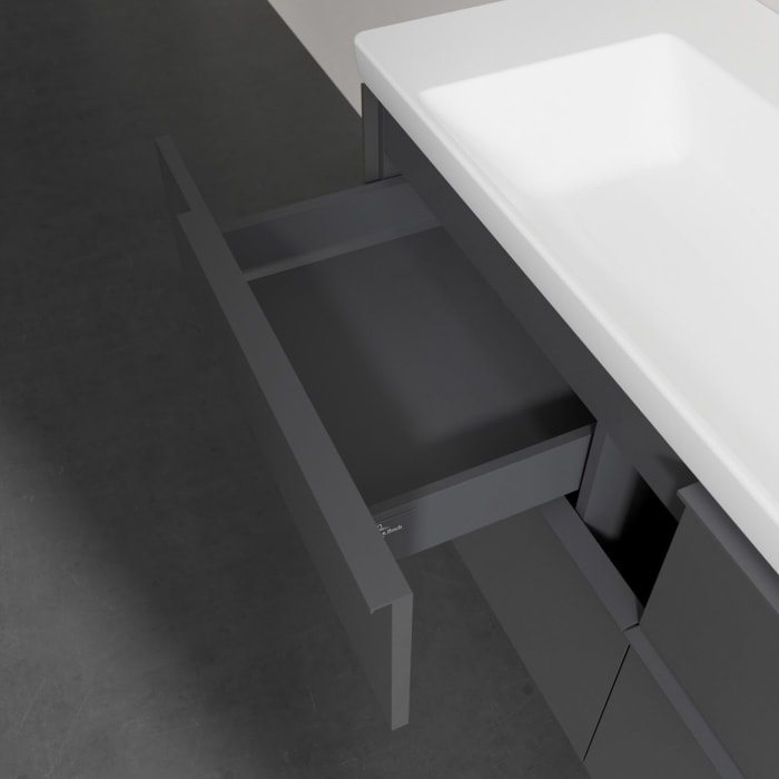 Villeroy & Boch Subway 3.0 Badmöbel-Set 130 cm, Griff in Möbelfarbe, 4 Auszüge