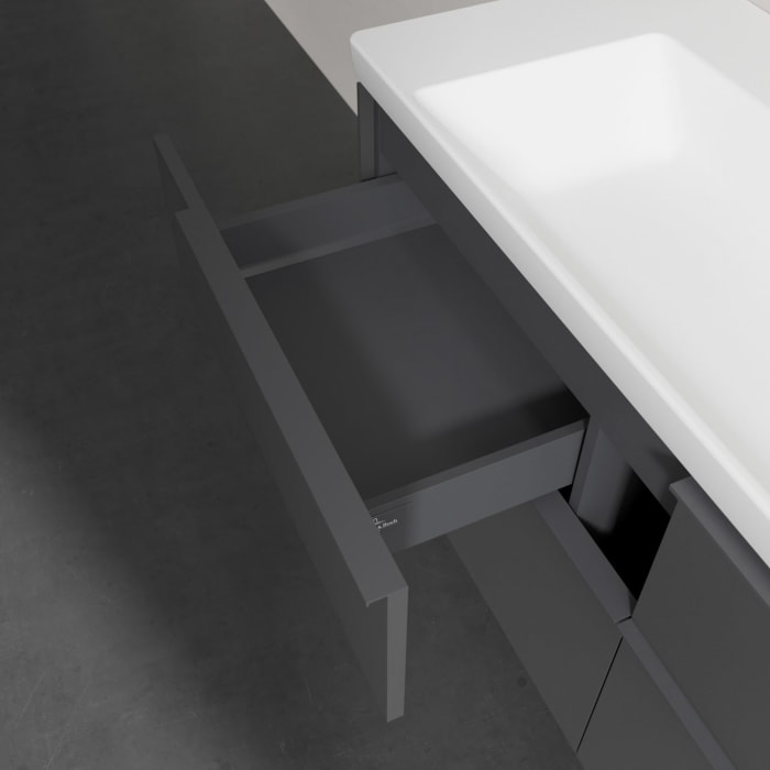 Villeroy & Boch Subway 3.0 Badmöbel-Set 130 cm, Griff in Möbelfarbe, 4 Auszüge