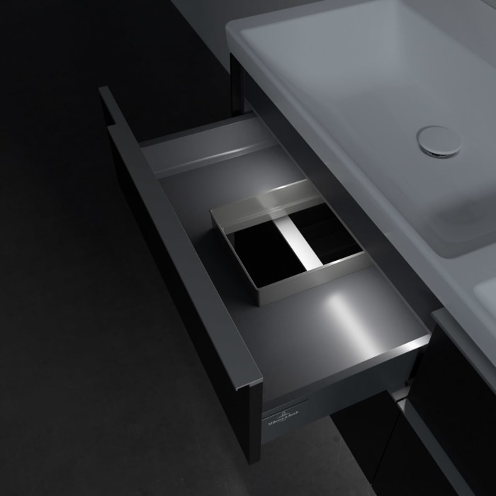 Villeroy & Boch Subway 3.0 Badmöbel-Set 130 cm mit Beleuchtung, 4 Auszüge, Doppelwaschtisch