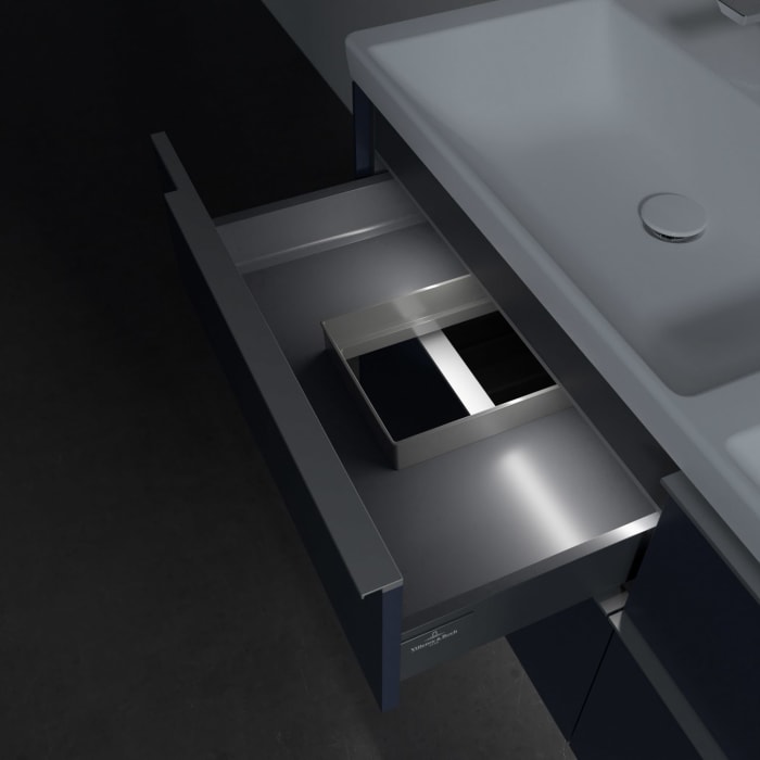 Villeroy & Boch Subway 3.0 Badmöbel-Set 130 cm mit Beleuchtung, 4 Auszüge, Doppelwaschtisch