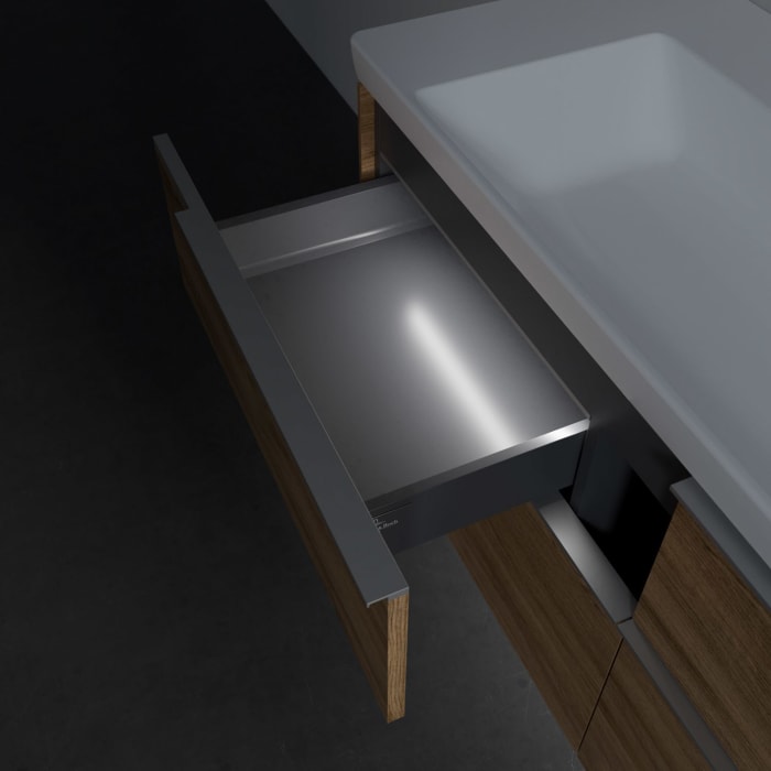 Villeroy & Boch Subway 3.0 Badmöbel-Set 130 cm mit Beleuchtung, 4 Auszüge