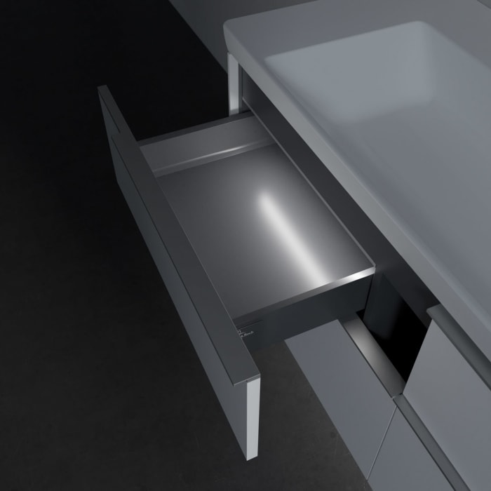 Villeroy & Boch Subway 3.0 Badmöbel-Set 130 cm mit Beleuchtung, 4 Auszüge