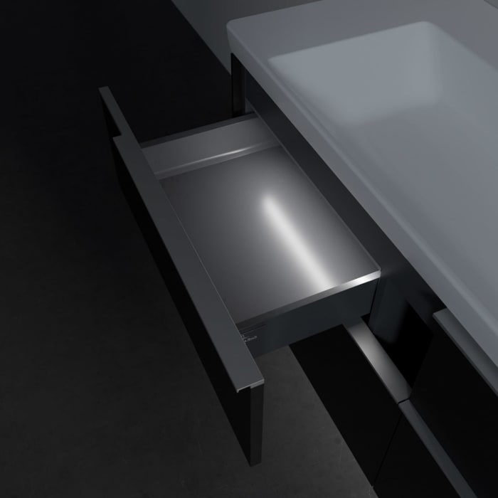 Villeroy & Boch Subway 3.0 Badmöbel-Set 130 cm mit Beleuchtung, 4 Auszüge