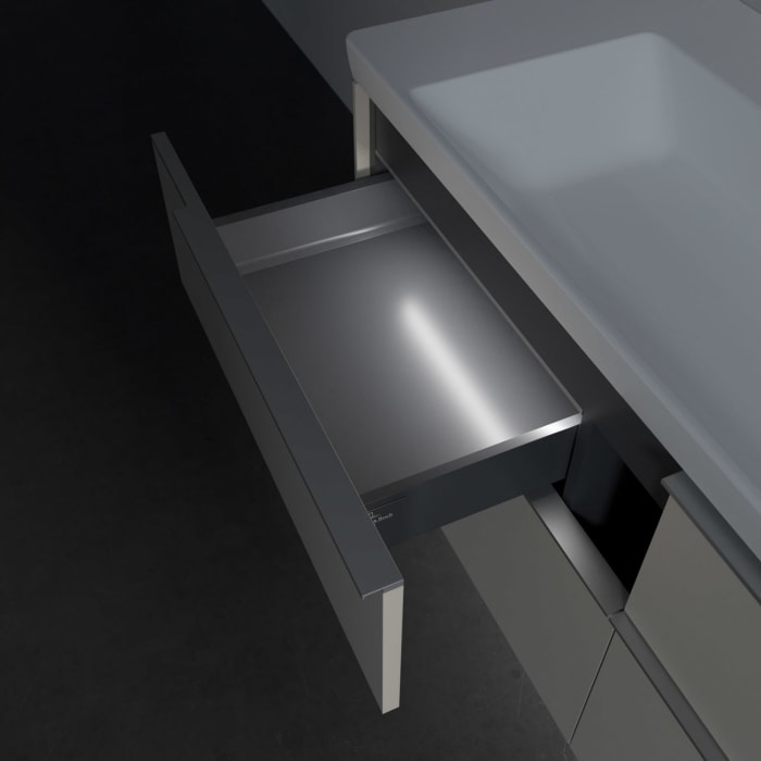 Villeroy & Boch Subway 3.0 Badmöbel-Set 130 cm mit Beleuchtung, 4 Auszüge