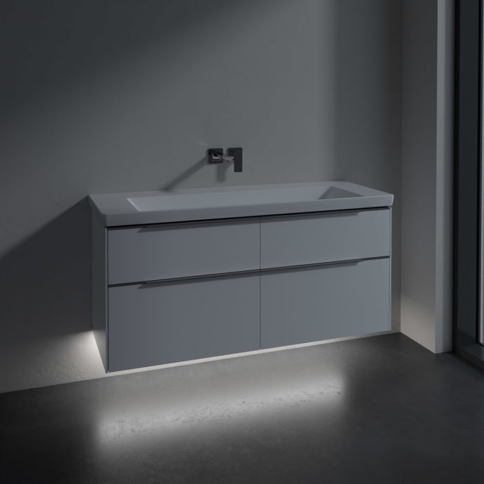 Villeroy & Boch Subway 3.0 Badmöbel-Set 130 cm mit Beleuchtung, 4 Auszüge