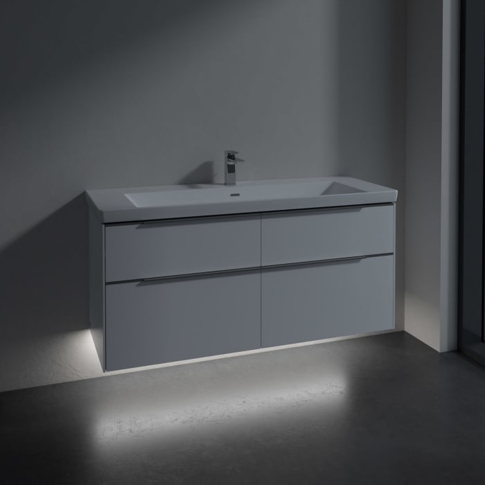 Villeroy & Boch Subway 3.0 Badmöbel-Set 130 cm mit Beleuchtung, 4 Auszüge