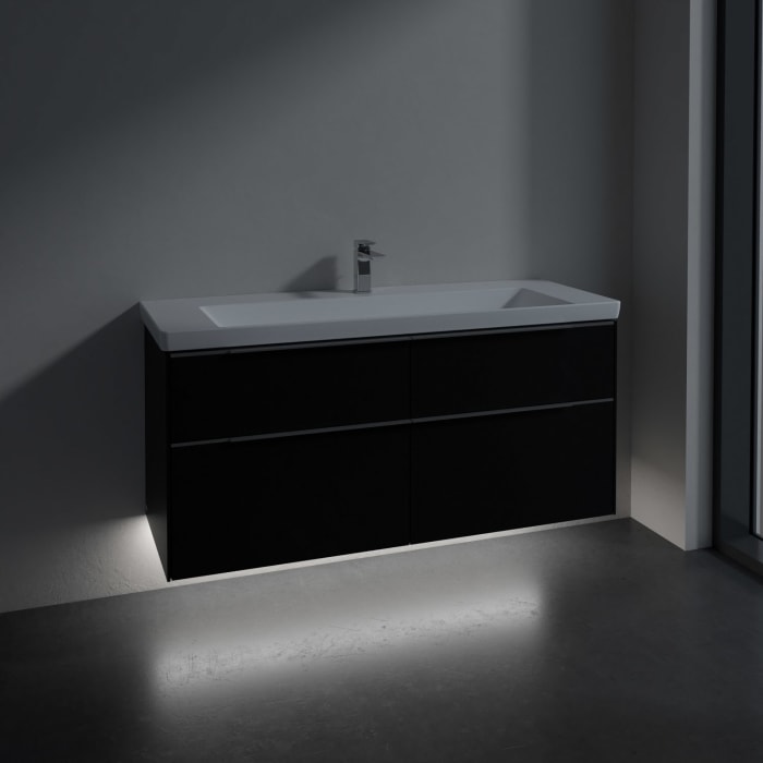 Villeroy & Boch Subway 3.0 Badmöbel-Set 130 cm mit Beleuchtung, 4 Auszüge