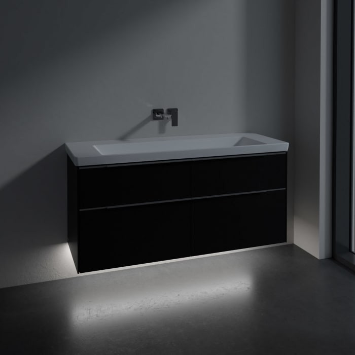 Villeroy & Boch Subway 3.0 Badmöbel-Set 130 cm mit Beleuchtung, 4 Auszüge