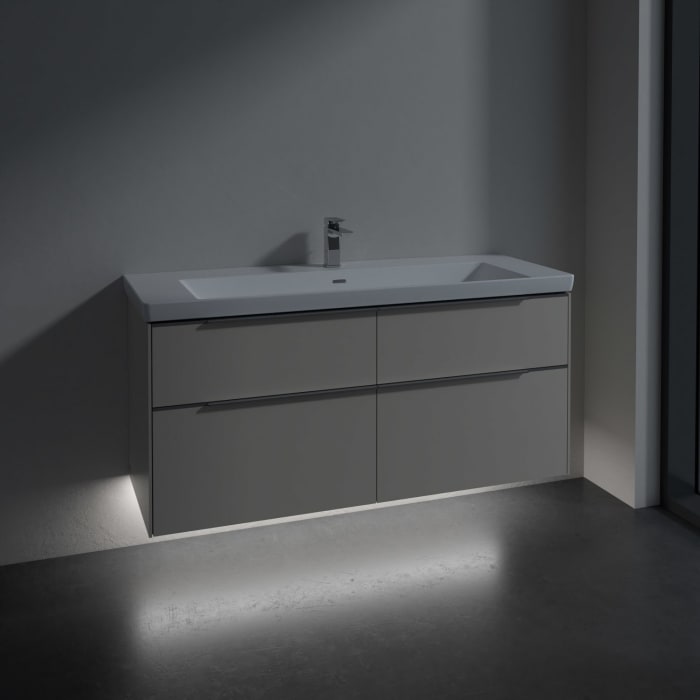 Villeroy & Boch Subway 3.0 Badmöbel-Set 130 cm mit Beleuchtung, 4 Auszüge