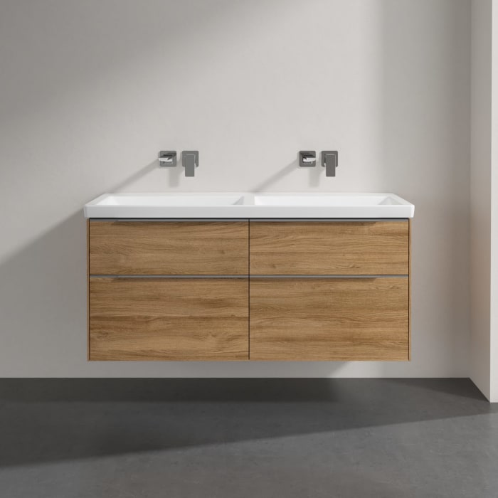 Villeroy & Boch Subway 3.0 Badmöbel-Set 130 cm, 4 Auszüge, Doppelwaschtisch