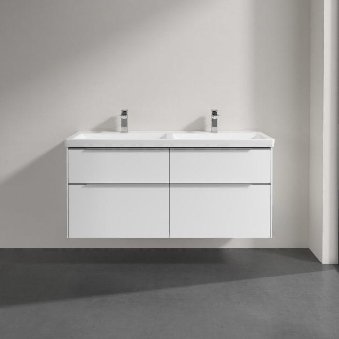 Villeroy & Boch Subway 3.0 Badmöbel-Set 130 cm, 4 Auszüge, Doppelwaschtisch