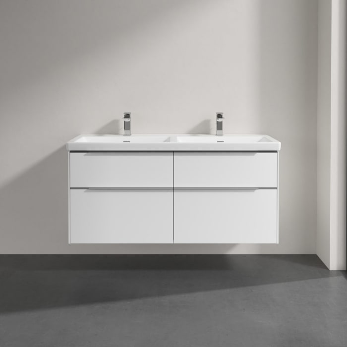 Villeroy & Boch Subway 3.0 Badmöbel-Set 130 cm, 4 Auszüge, Doppelwaschtisch