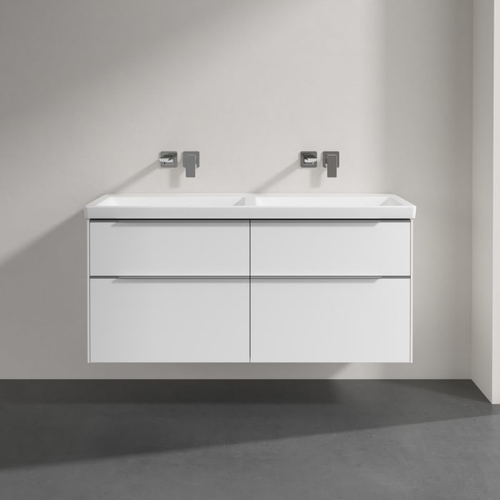 Villeroy & Boch Subway 3.0 Badmöbel-Set 130 cm, 4 Auszüge, Doppelwaschtisch