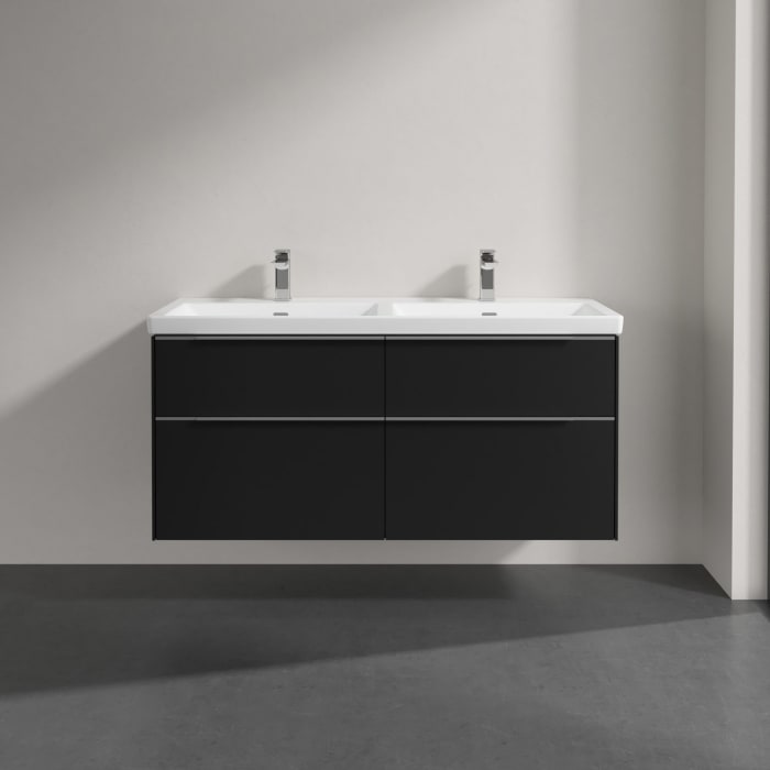 Villeroy & Boch Subway 3.0 Badmöbel-Set 130 cm, 4 Auszüge, Doppelwaschtisch