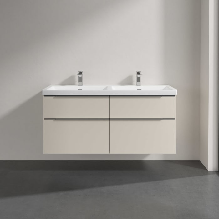 Villeroy & Boch Subway 3.0 Badmöbel-Set 130 cm, 4 Auszüge, Doppelwaschtisch