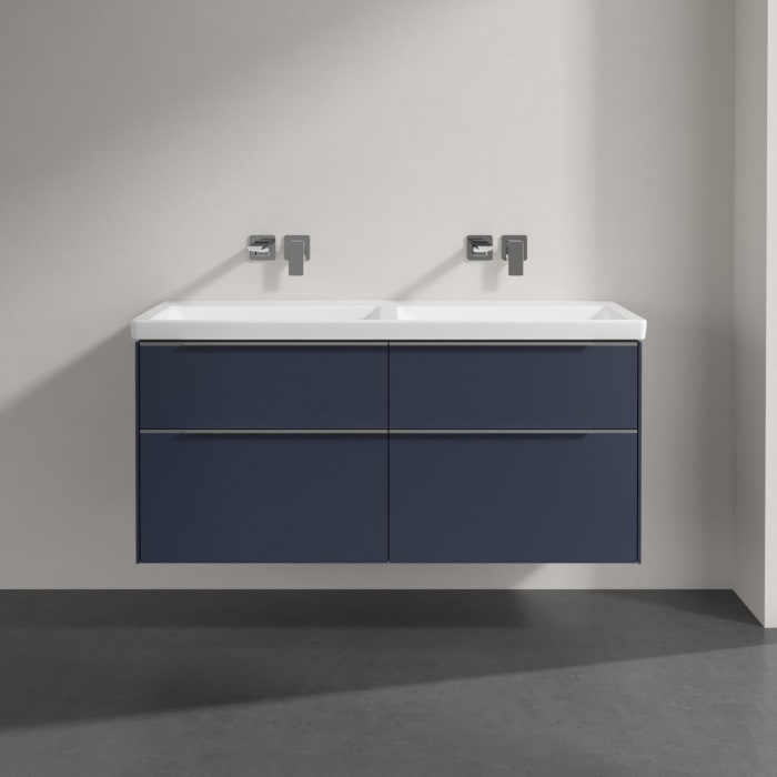 Villeroy & Boch Subway 3.0 Badmöbel-Set 130 cm mit Beleuchtung, 4 Auszüge, Doppelwaschtisch