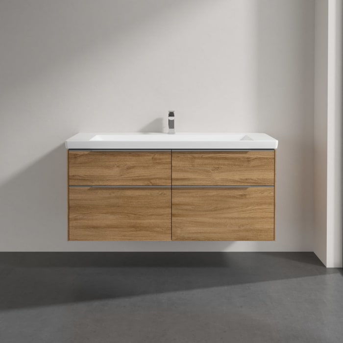 Villeroy & Boch Subway 3.0 Badmöbel-Set 130 cm mit Beleuchtung, 4 Auszüge