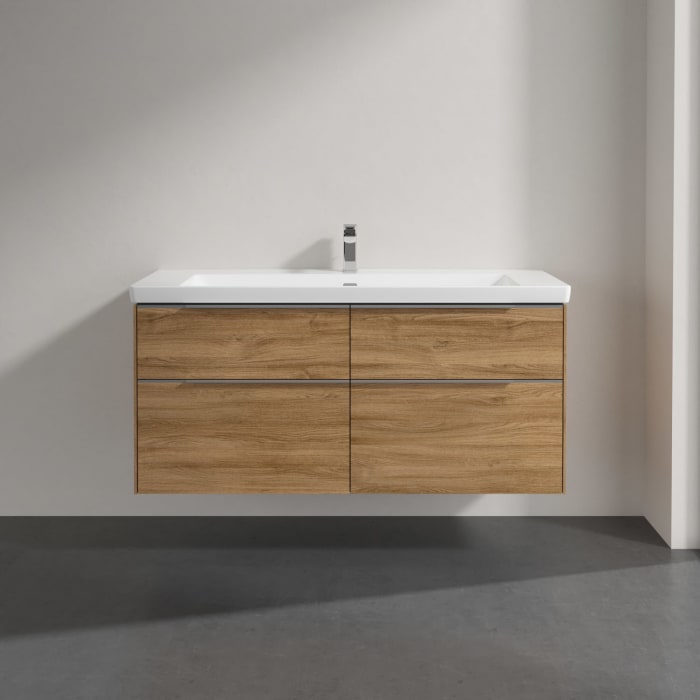 Villeroy & Boch Subway 3.0 Badmöbel-Set 130 cm mit Beleuchtung, 4 Auszüge