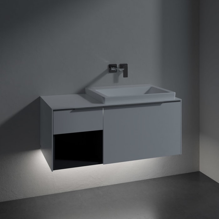 Villeroy & Boch Subway 3.0 Badmöbel-Set 100,1 cm mit Beleuchtung, Waschbecken rechts