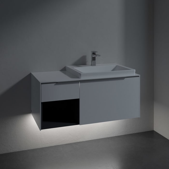 Villeroy & Boch Subway 3.0 Badmöbel-Set 100,1 cm mit Beleuchtung, Waschbecken rechts