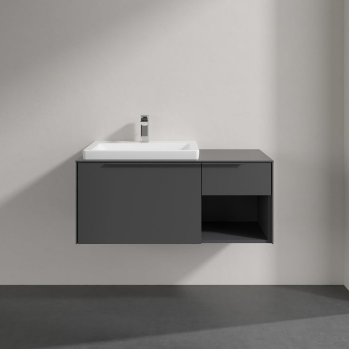 Villeroy & Boch Subway 3.0 Badmöbel-Set 100,1 cm Griff in Möbelfarbe, Waschbecken links