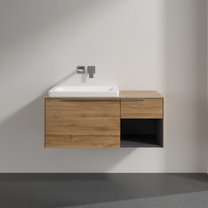 Villeroy & Boch Subway 3.0 Badmöbel-Set 100,1 cm mit Beleuchtung, Waschbecken links