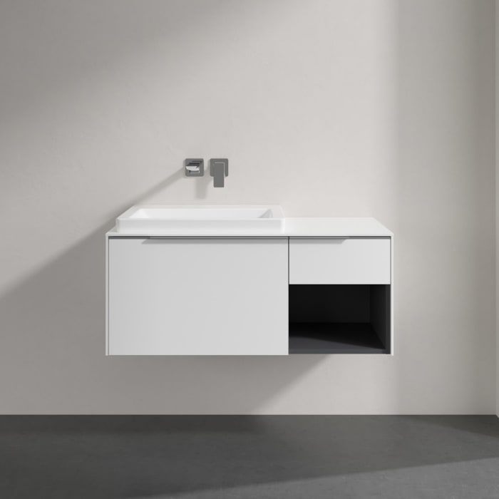 Villeroy & Boch Subway 3.0 Badmöbel-Set 100,1 cm mit Beleuchtung, Waschbecken links