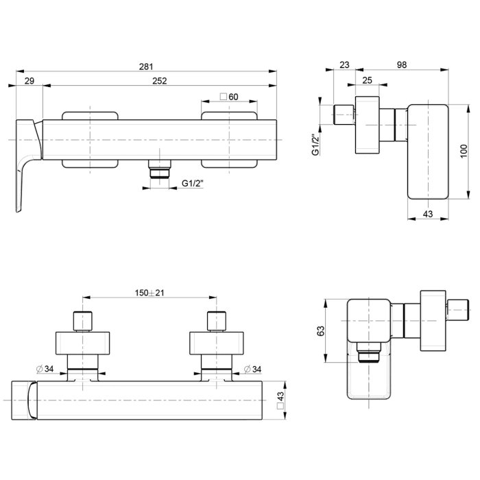 Villeroy & Boch Subway 3.0 Einhebel-Duscharmatur